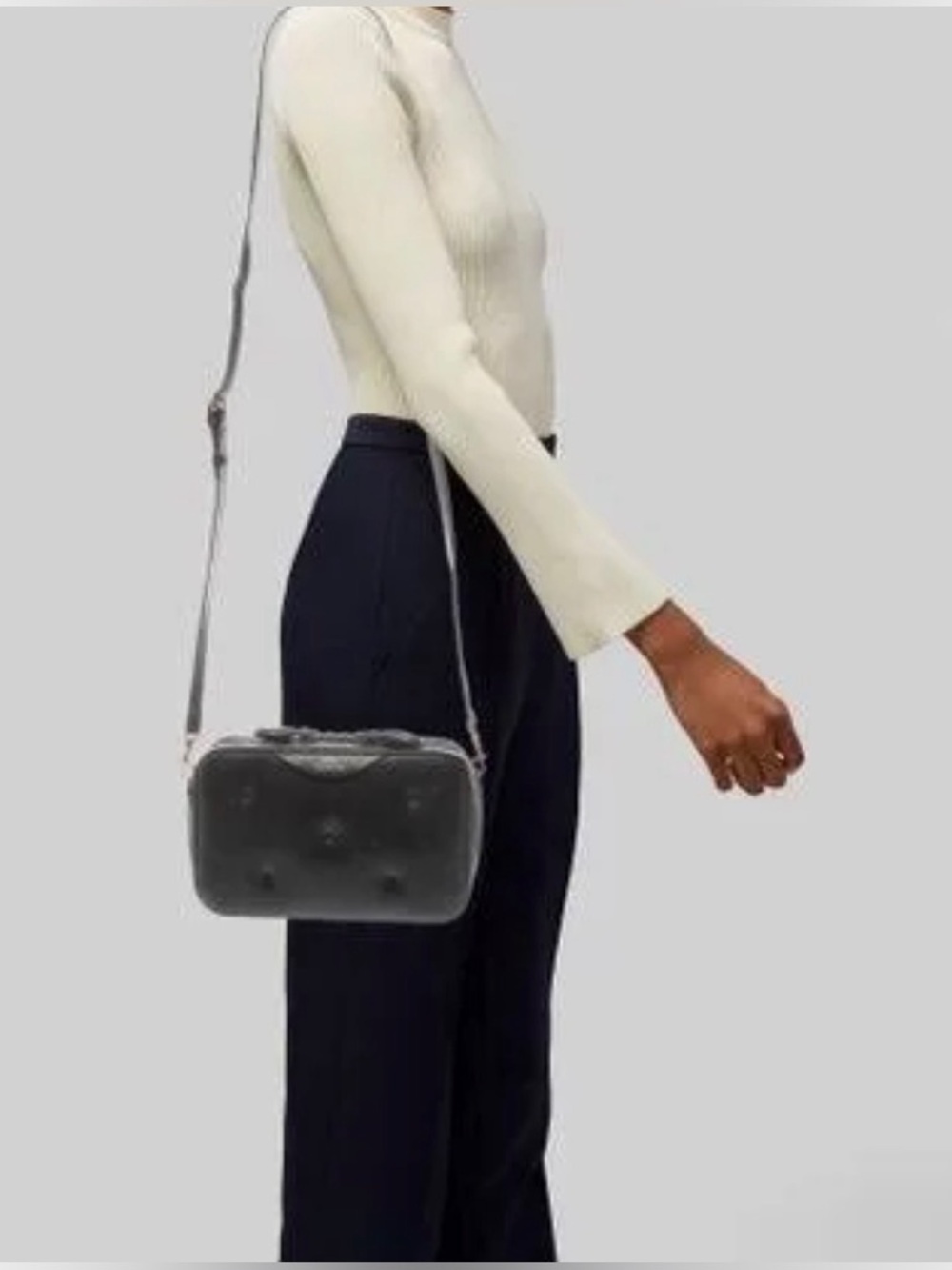 Anya Hindmarch Black Leather Crossbody Bag with Gold Hardware